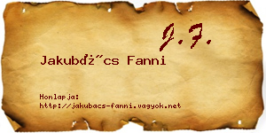 Jakubács Fanni névjegykártya
