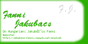 fanni jakubacs business card